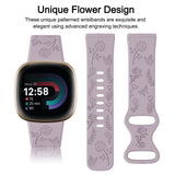 For Fitbit Sense and Versa 3 | Floral Silicone Band | 11 Colors Available