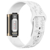 For Fitbit Charge 5 & Fitbit Charge 6 | Floral Silicone Strap (13 Colors Available)