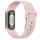 For Fitbit Charge 5 & Fitbit Charge 6 | Floral Silicone Strap (13 Colors Available)