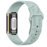 For Fitbit Charge 5 & Fitbit Charge 6 | Floral Silicone Strap (13 Colors Available)