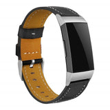 For Fitbit Charge 3 and Charge 4 | Stitched Leather Band | 17 Colors Available