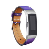 For Fitbit Charge 3 and Charge 4 | Stitched Leather Band | 17 Colors Available