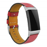 For Fitbit Charge 3 and Charge 4 | Stitched Leather Band | 17 Colors Available