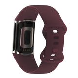 For Fitbit Charge 5 & Fitbit Charge 6 | Red Wine Silicone Band