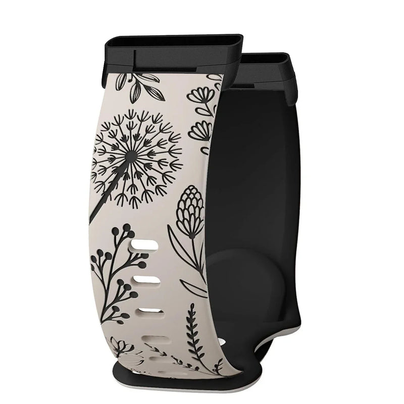 Fitbit Sense 2 Band | Fitbit Versa 4 Band | Two-Tone Floral Silicone Band (14 Colors Available)