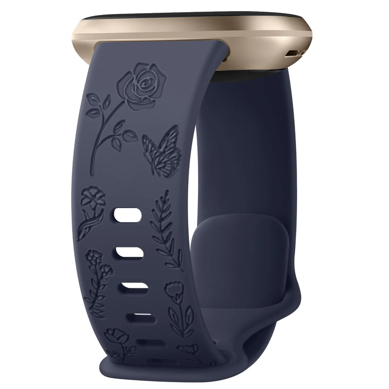 For Fitbit Sense and Versa 3 | Floral Silicone Band | 11 Colors Available