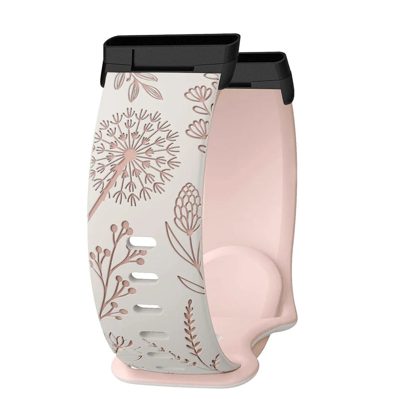 Fitbit Sense 2 Band | Fitbit Versa 4 Band | Two-Tone Floral Silicone Band (14 Colors Available)