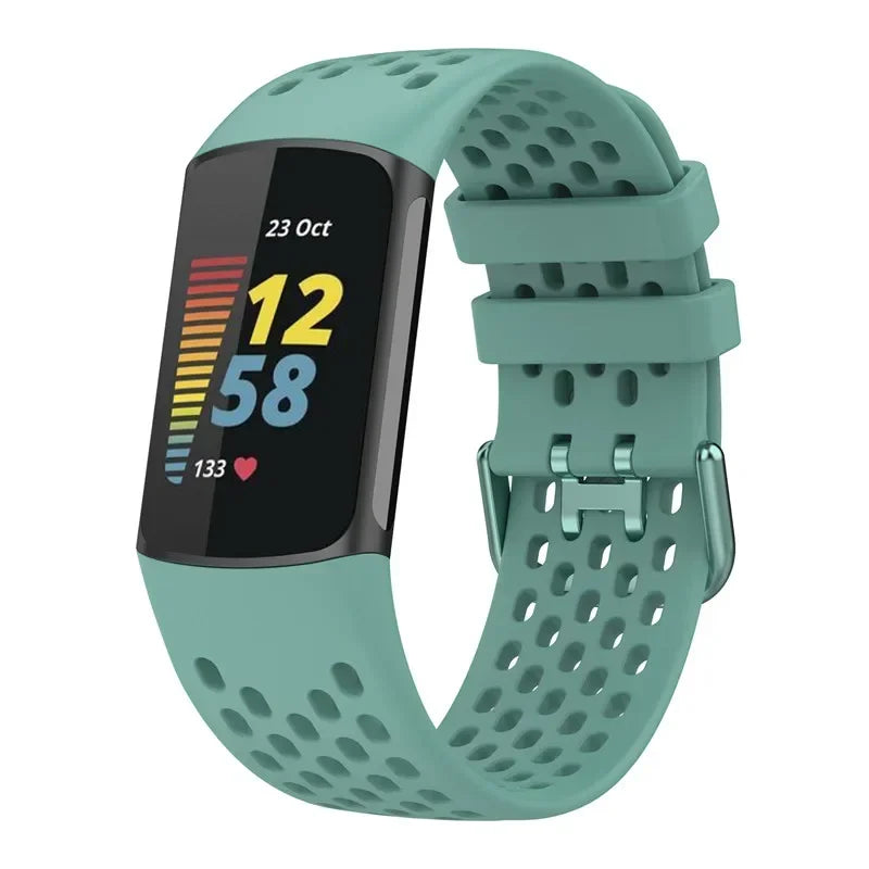 For Fitbit Charge 5 & Fitbit Charge 6 | Breathable Silicone Sports Band II (12 Colors Available)