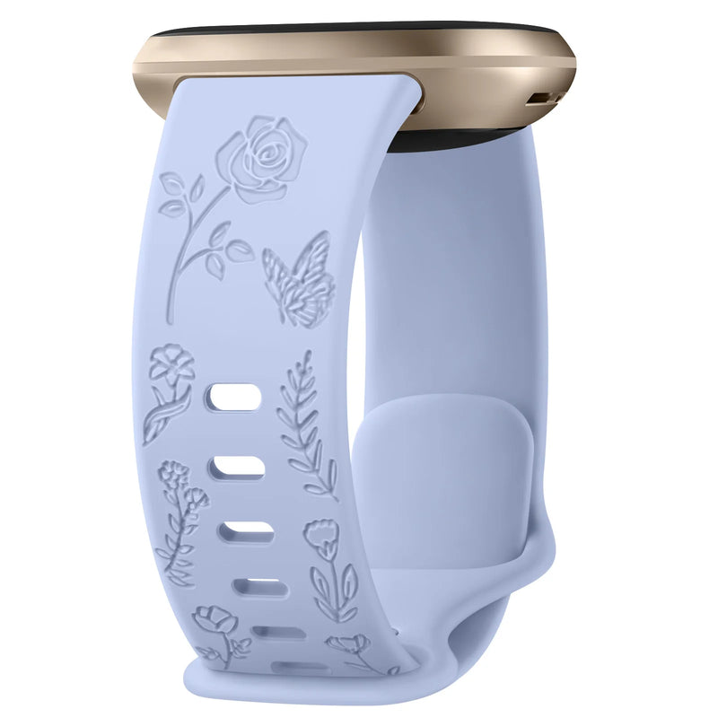 For Fitbit Sense and Versa 3 | Floral Silicone Band | 11 Colors Available