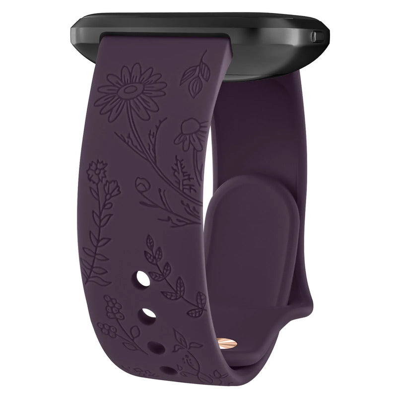 Fitbit Sense 2 Band | Fitbit Versa 4 Band | Floral Silicone Fitbit Band (13 Colors Available)