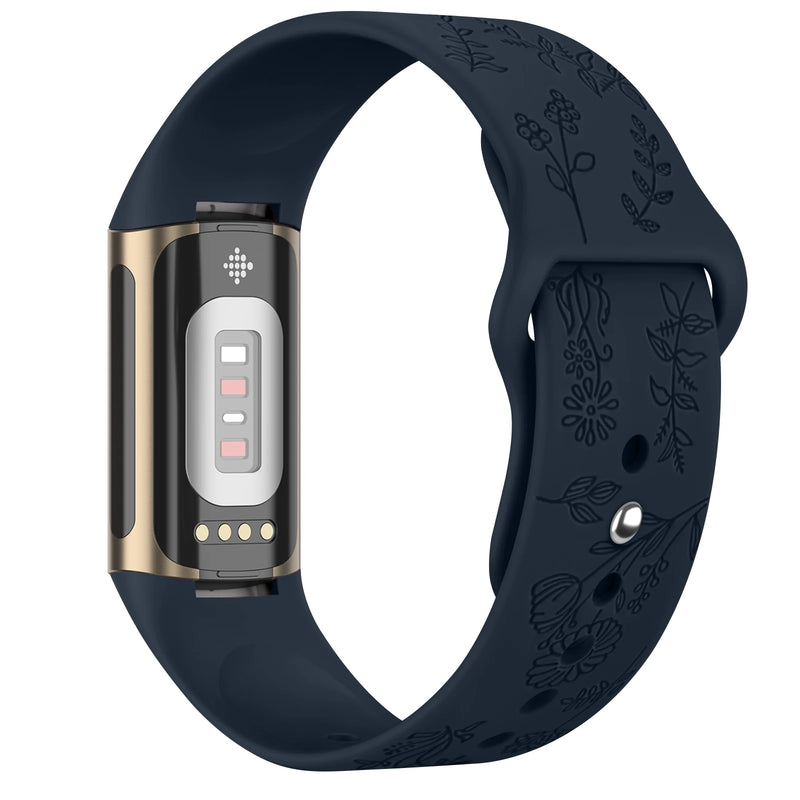 For Fitbit Charge 5 & Fitbit Charge 6 | Floral Silicone Strap (13 Colors Available)