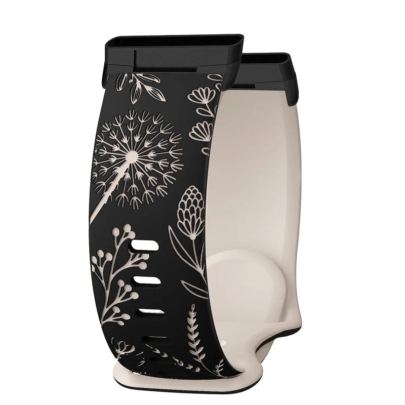 Fitbit Sense 2 Band | Fitbit Versa 4 Band | Two-Tone Floral Silicone Band (14 Colors Available)