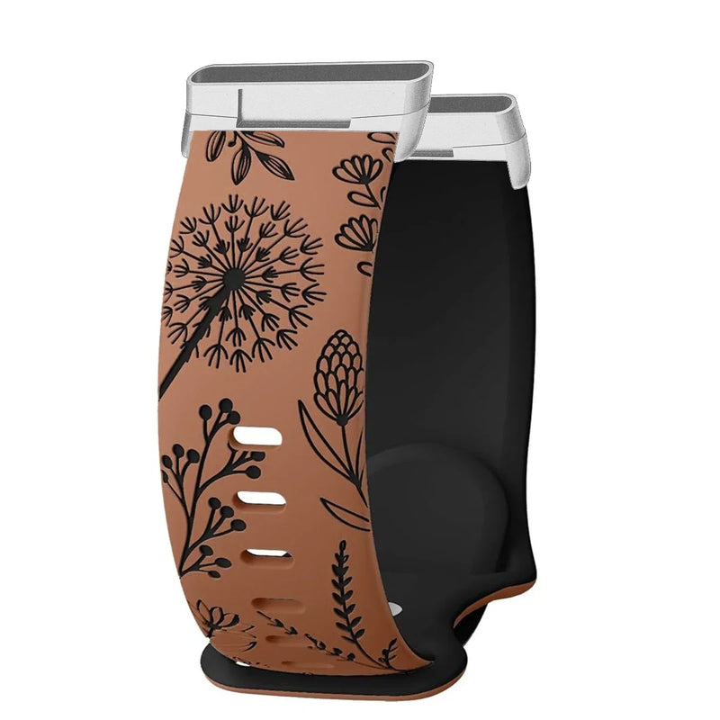 Fitbit Sense 2 Band | Fitbit Versa 4 Band | Two-Tone Floral Silicone Band (14 Colors Available)