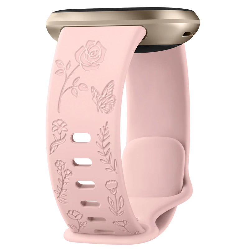 For Fitbit Sense and Versa 3 | Floral Silicone Band | 11 Colors Available