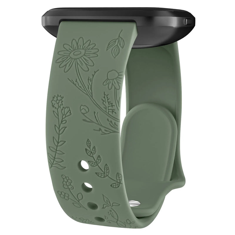 Fitbit Sense 2 Band | Fitbit Versa 4 Band | Floral Silicone Fitbit Band (13 Colors Available)