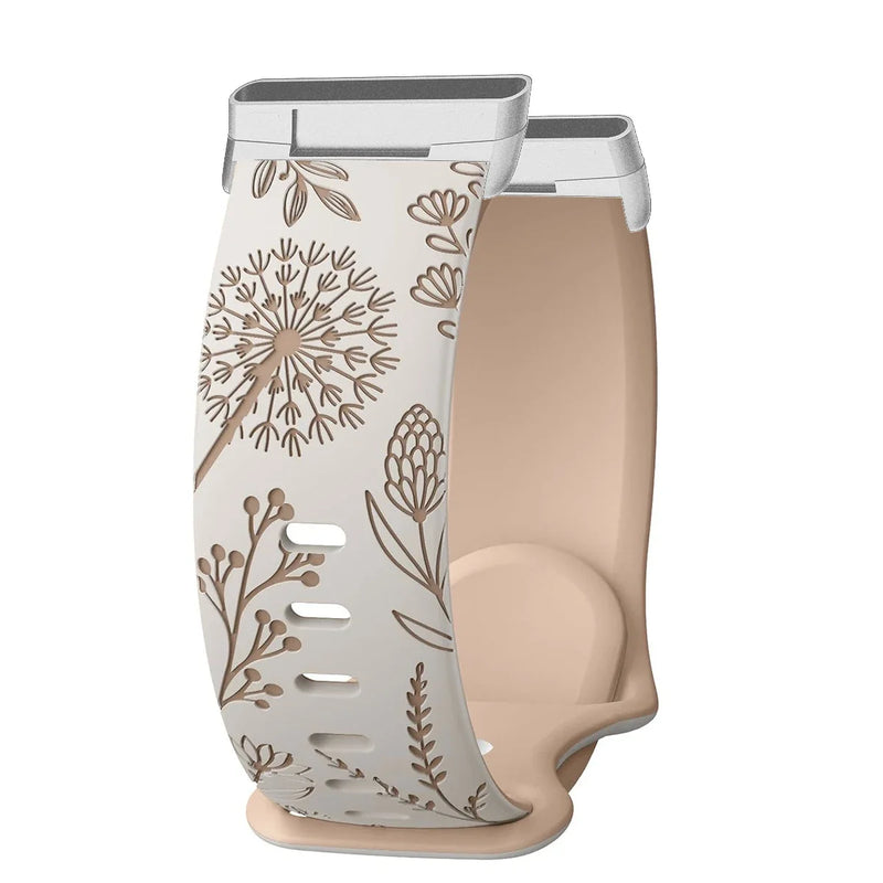 Fitbit Sense 2 Band | Fitbit Versa 4 Band | Two-Tone Floral Silicone Band (14 Colors Available)