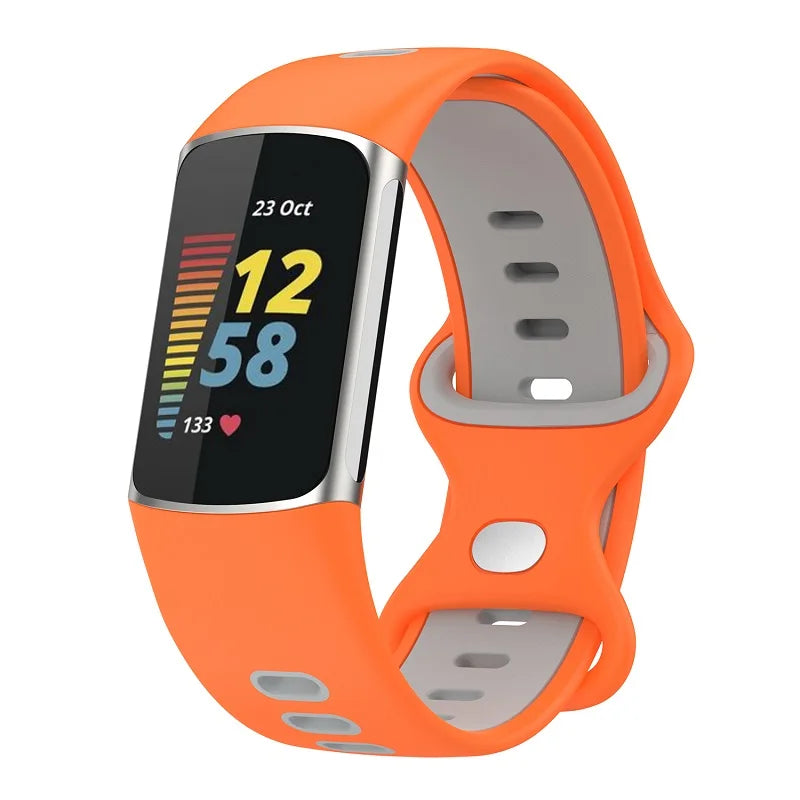 For Fitbit Charge 5 & Fitbit Charge 6 | Breathable Silicone Sports Band (10 Colors Available)