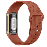 For Fitbit Charge 5 & Fitbit Charge 6 | Floral Silicone Strap (13 Colors Available)