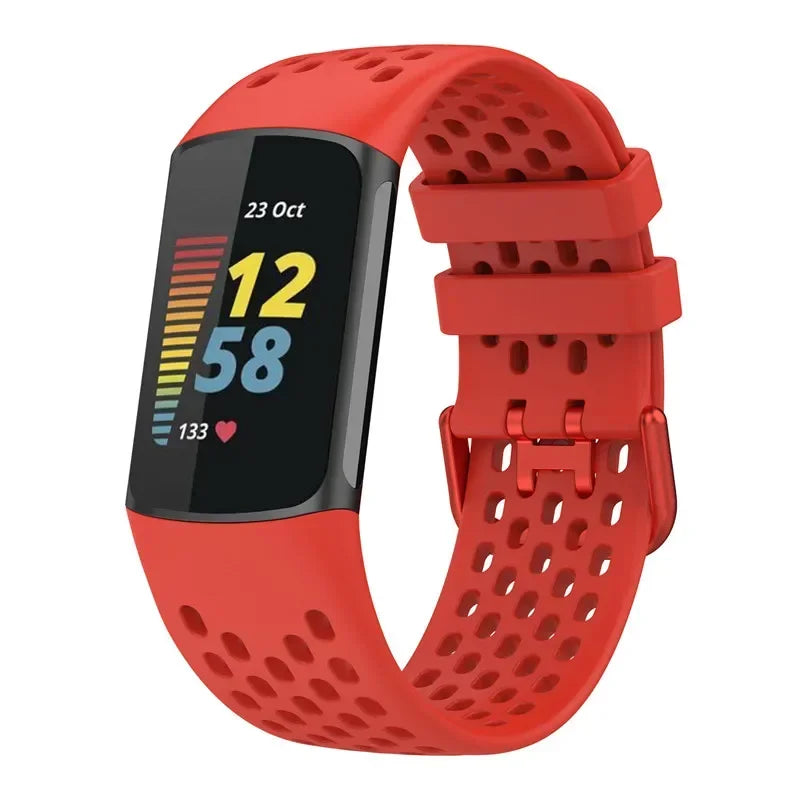 For Fitbit Charge 5 & Fitbit Charge 6 | Breathable Silicone Sports Band II (12 Colors Available)