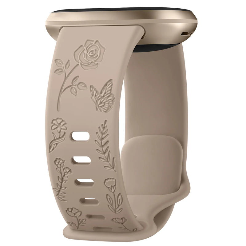 For Fitbit Sense and Versa 3 | Floral Silicone Band | 11 Colors Available