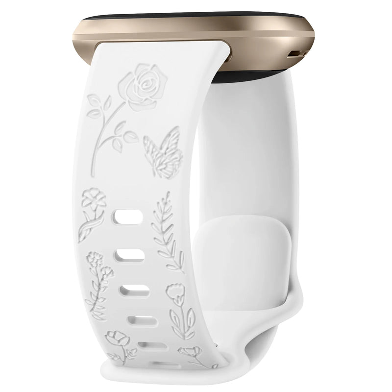 For Fitbit Sense and Versa 3 | Floral Silicone Band | 11 Colors Available