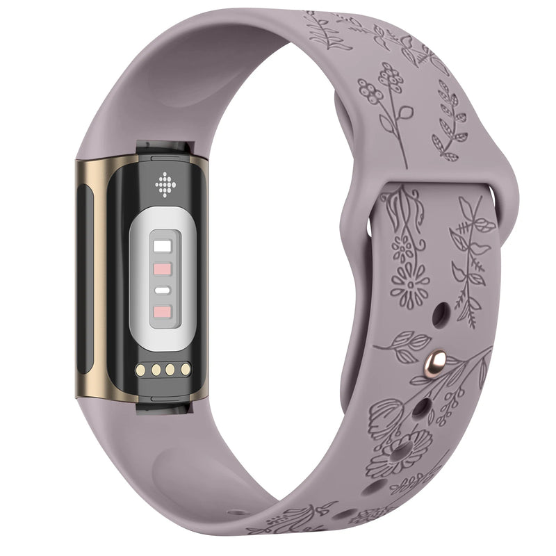 For Fitbit Charge 5 & Fitbit Charge 6 | Floral Silicone Strap (13 Colors Available)