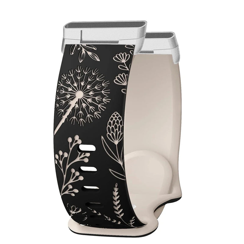 Fitbit Sense 2 Band | Fitbit Versa 4 Band | Two-Tone Floral Silicone Band (14 Colors Available)