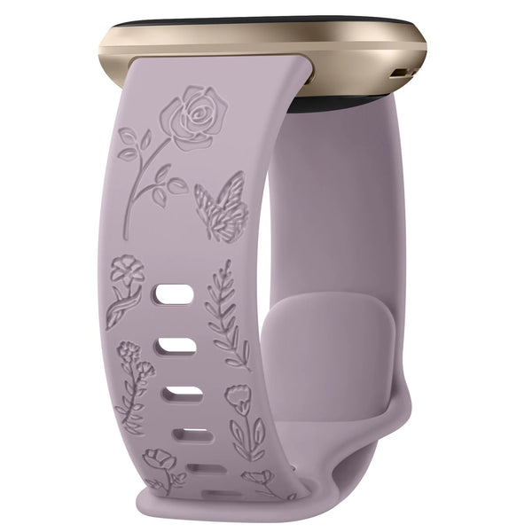 For Fitbit Sense and Versa 3 | Floral Silicone Band | 11 Colors Available
