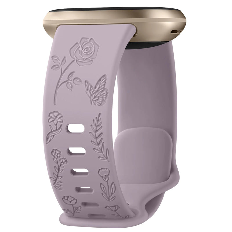 For Fitbit Sense and Versa 3 | Floral Silicone Band | 11 Colors Available