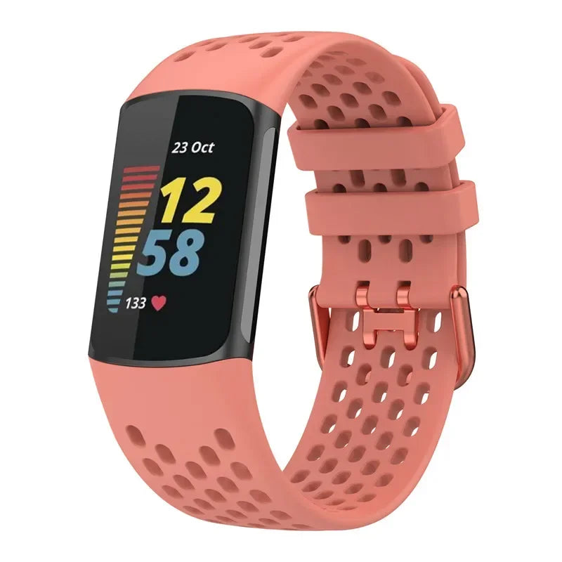 For Fitbit Charge 5 & Fitbit Charge 6 | Breathable Silicone Sports Band II (12 Colors Available)