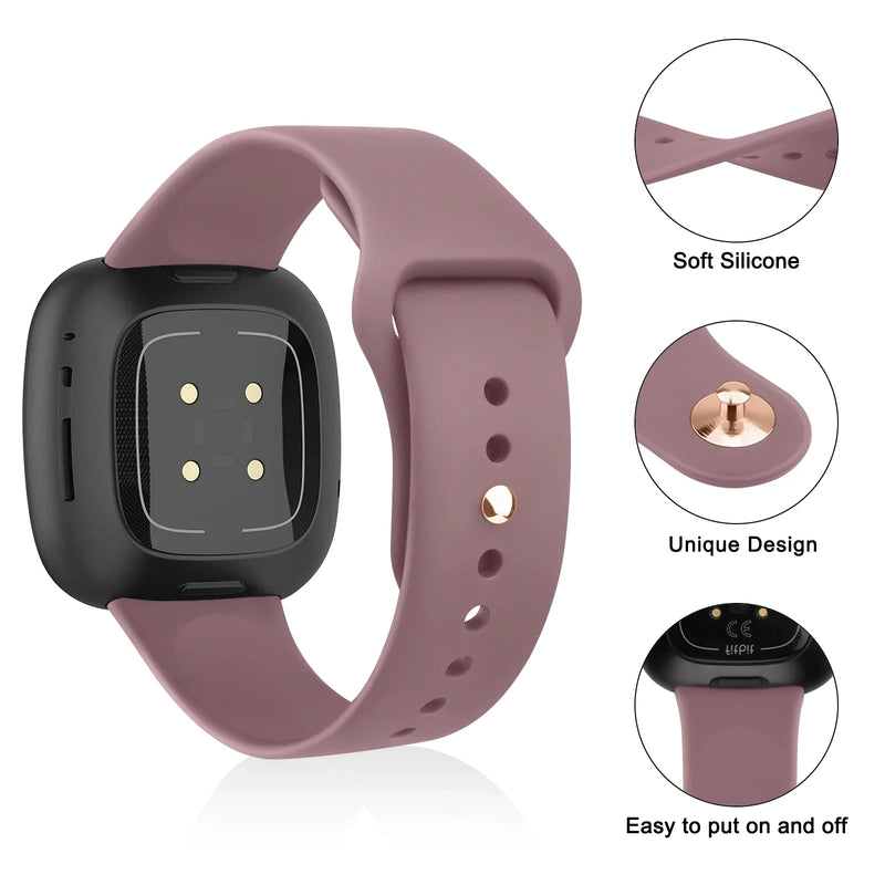 Fitbit Sense 2 Band | Fitbit Versa 4 Band | Silicone Strap With Metal Pin Buckle (17 Colors Available)