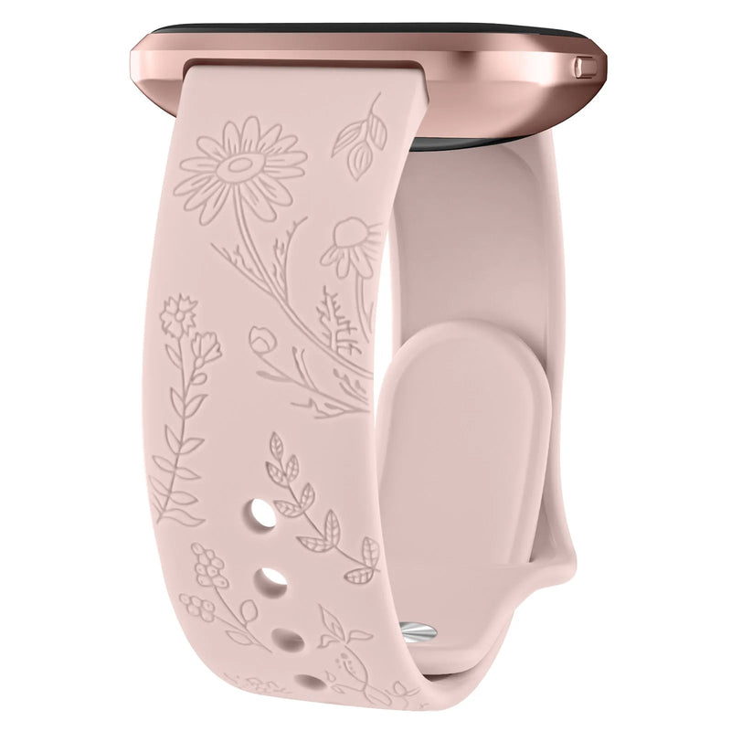 Fitbit Sense 2 Band | Fitbit Versa 4 Band | Floral Silicone Fitbit Band (13 Colors Available)
