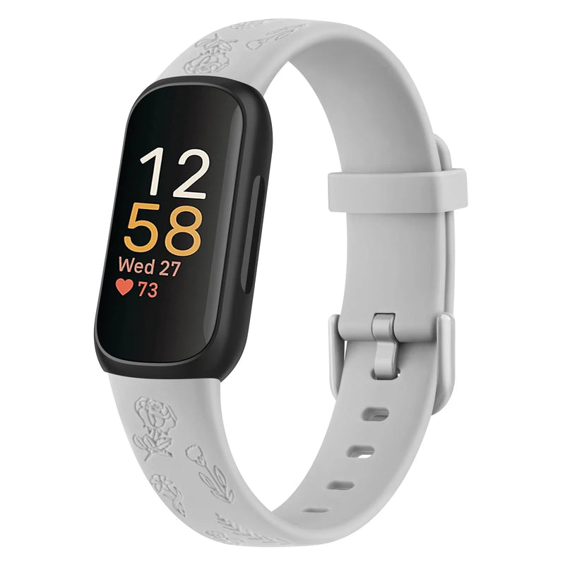 Floral Silicone Fitbit Inspire 3 Band | 12 Colors Available