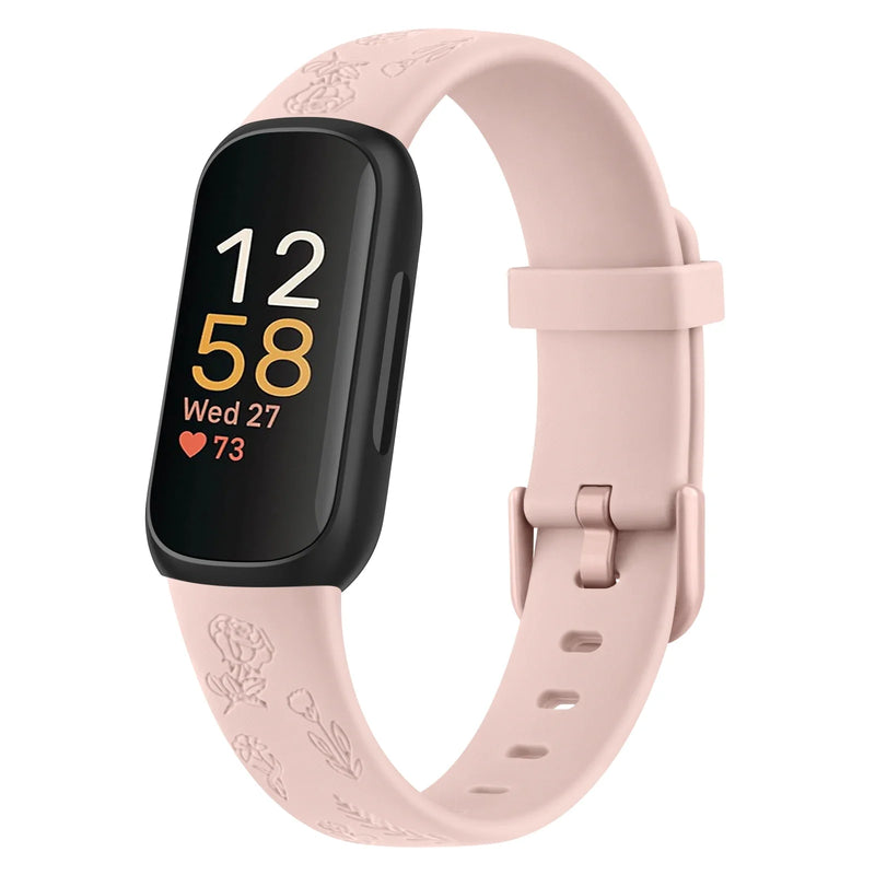 Floral Silicone Fitbit Inspire 3 Band | 12 Colors Available
