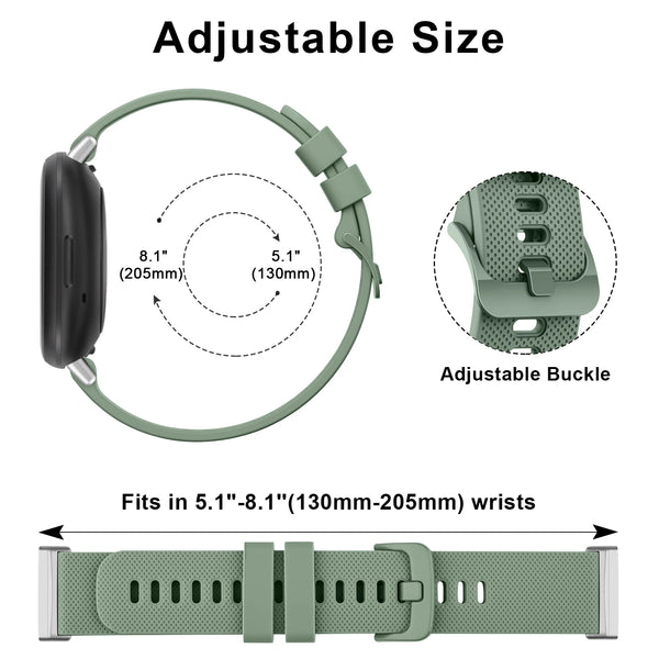 For Fitbit Sense and Versa 3 | Grained Silicone Band | 8 Colors Available