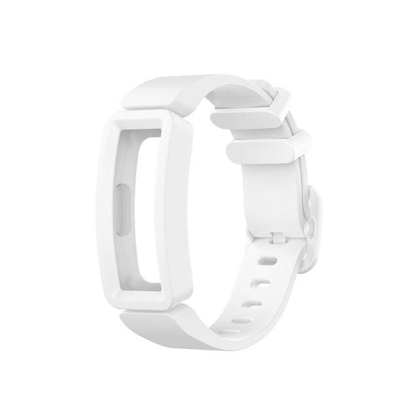 For Fitbit Ace 2 | White Plain Silicone Band