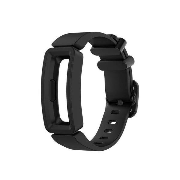 For Fitbit Ace 2 | Black Plain Silicone Band