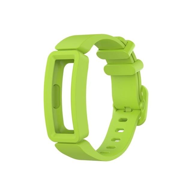 For Fitbit Ace 2 | Green Plain Silicone Band