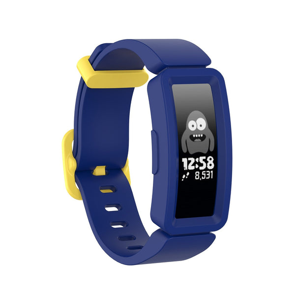 For Fitbit Ace 2 | Bue/Yellow Plain Silicone Band