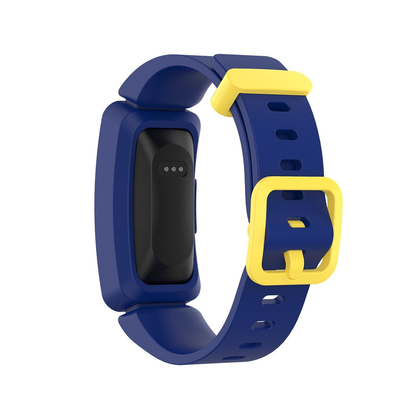 For Fitbit Ace 2 | Bue/Yellow Plain Silicone Band