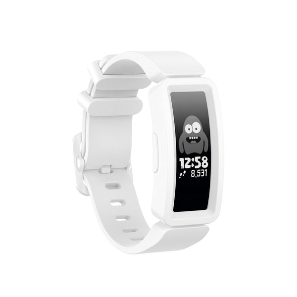 For Fitbit Ace 2 | White Plain Silicone Band