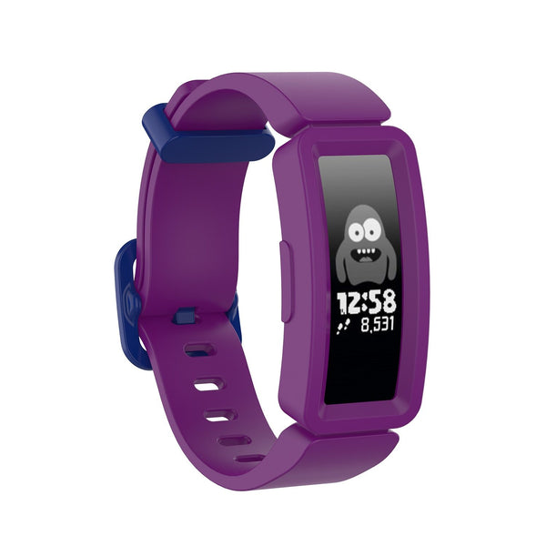 For Fitbit Ace 2 | Dark Purple/Blue Plain Silicone Band