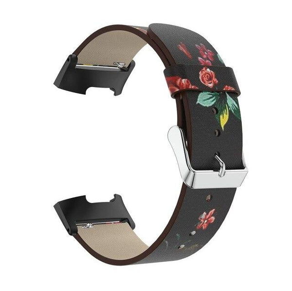 For Fitbit Charge 3 and Charge 4 | Patterned Leather Band | 4 Colors Available