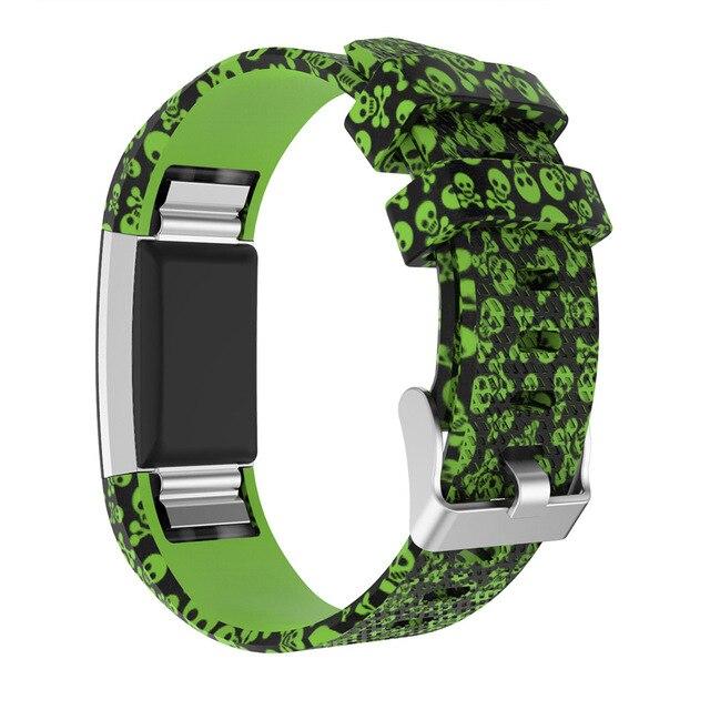 For Fitbit Charge 2 | Patterned Silicone Band | 9 Colors Available