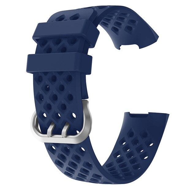 Bracelet en Siliconen Mobigear Classic pour Fitbit Charge 5 - Blauw Bracelet en Siliconen Mobigear Classic pour Fitbit Charge 5 - Blauw