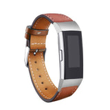 For Fitbit Charge 3 and Charge 4 | Stitched Leather Band | 17 Colors Available