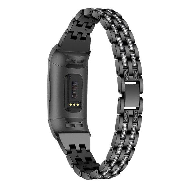 For Fitbit Charge 3 and Charge 4 | Glamorous Steel Band | 5 Colors Ava ...