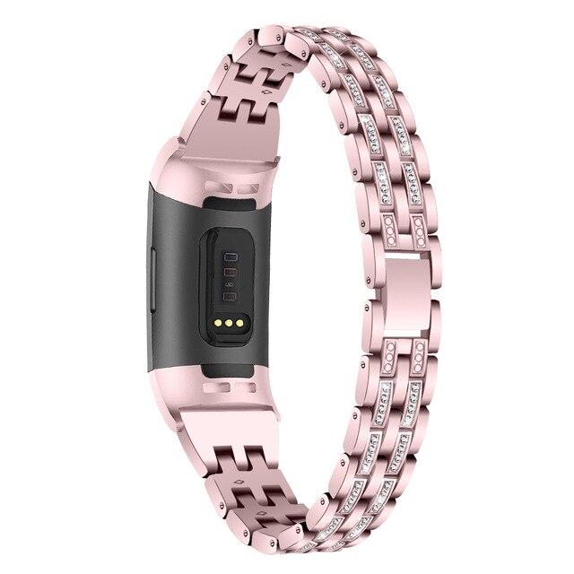 For Fitbit Charge 3 and Charge 4 | Glamorous Steel Band | 5 Colors Available