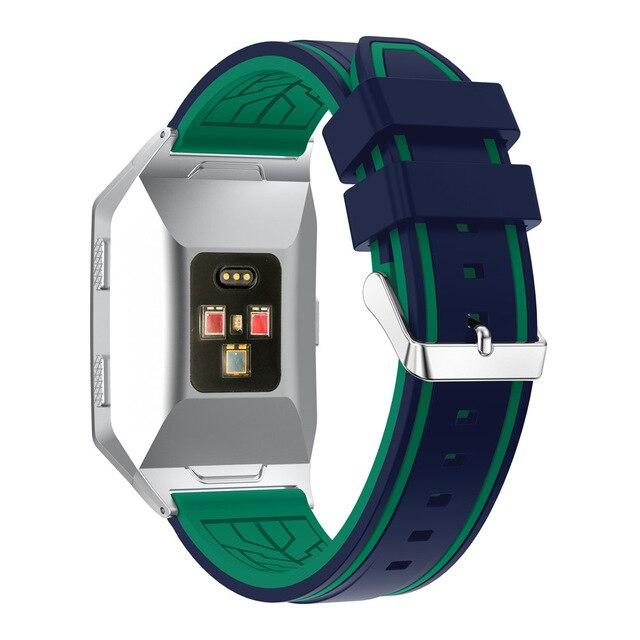 For Fitbit Ionic | Striped Silicone Band | 12 Colors Available