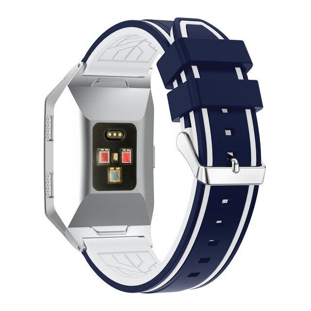 For Fitbit Ionic | Striped Silicone Band | 12 Colors Available